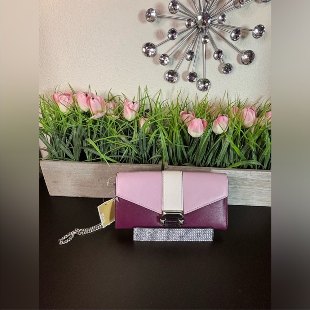 MICHAEL Michael Kors Pink, Light Pink & Plum Colorblock Wallet Set. NWT - Picture 11 of 16